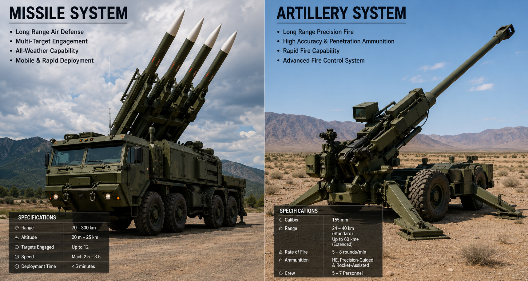 Missile & Artillery overview — integrated subsystems and key benefits